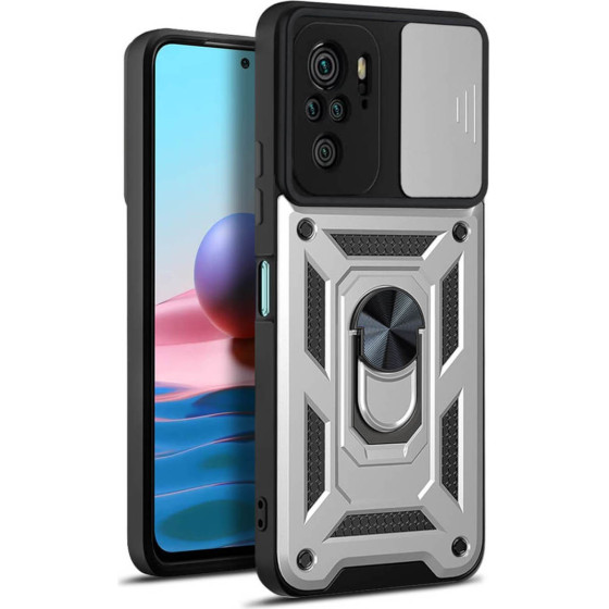 Bodycell Armor Slide Cover Case Xiaomi Note 10 4G/10s/Poco M5s Silver - (BA-00096)