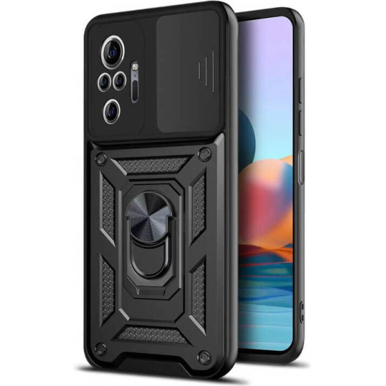 Bodycell Armor Slide Cover Case Xiaomi Note 10 Pro 4G Black - (BA-00100)