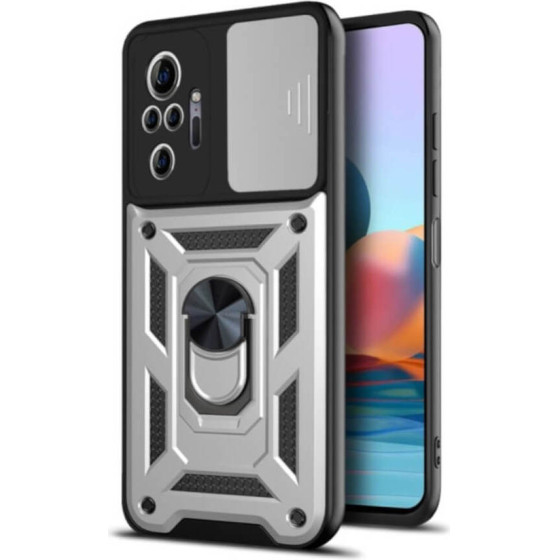Bodycell Armor Slide Cover Case Xiaomi Note 10 Pro 4G Silver - (BA-00102)