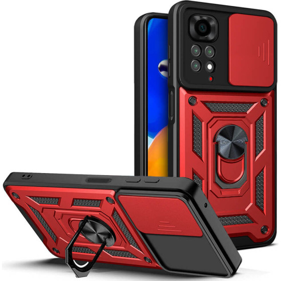 Bodycell Armor Slide Cover Case Xiaomi Note 11/11s 4G Red - (BA-00212)