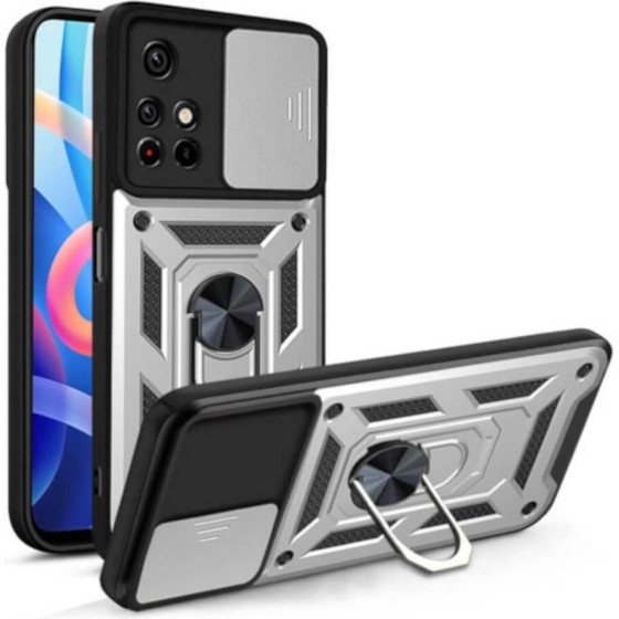 Bodycell Armor Slide Cover Case Xiaomi Note 11T/Note 11s 5G/Poco M4 Pro 5G Silver - (BA-00108)