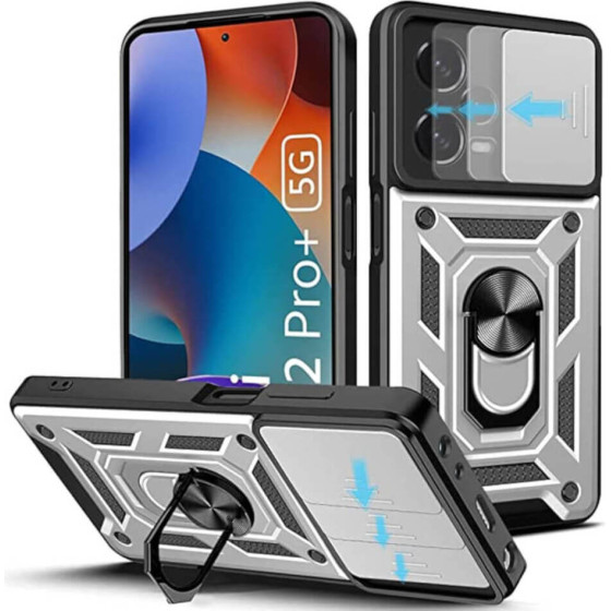 Bodycell Armor Slide Cover Case Xiaomi Note 12 Pro Plus 5G Silver - (BA-00288)