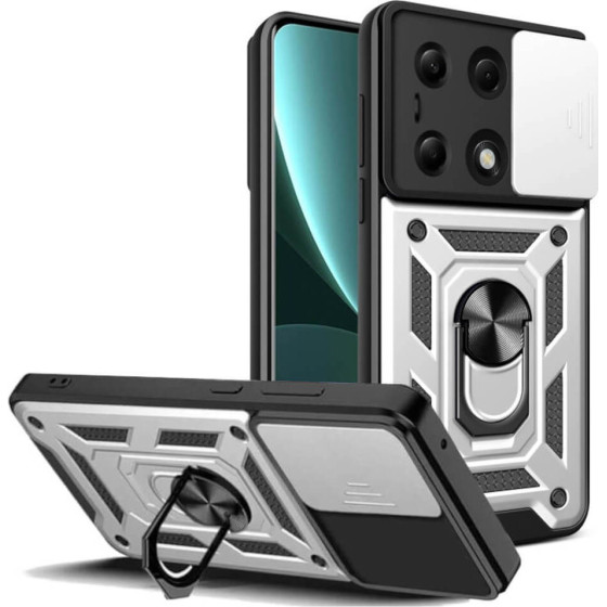 Bodycell Armor Slide Cover Case Xiaomi Note 13 Pro 4G/Poco M6 Pro 4G Silver - (BA-00394)