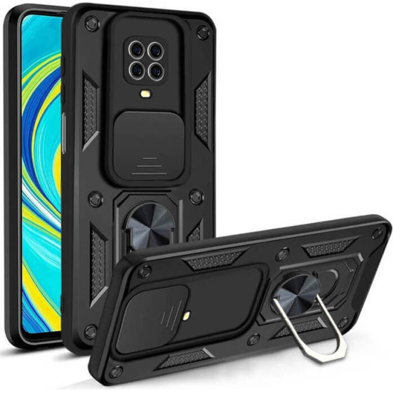 Bodycell Armor Slide Cover Case Xiaomi Note 9s Black - (BA-00124)