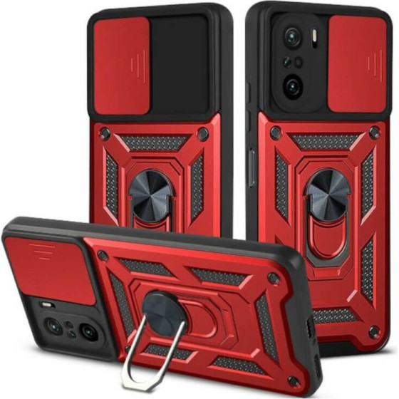 Bodycell Armor Slide Cover Case Xiaomi Poco F3 Red - (BA-00128)