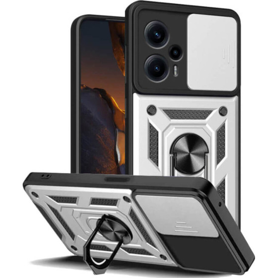 Bodycell Armor Slide Cover Case Xiaomi Poco F5 Silver - (BA-00291)