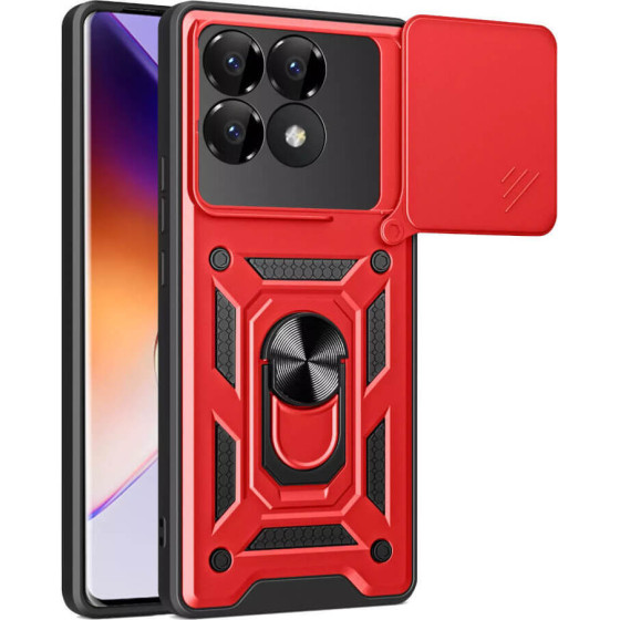 Bodycell Armor Slide Cover Case Xiaomi Poco F6 Pro 5G Red - (BA-00408)