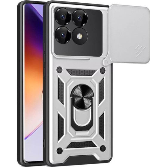 Bodycell Armor Slide Cover Case Xiaomi Poco F6 Pro 5G Silver - (BA-00409)