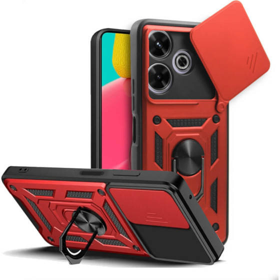 Bodycell Armor Slide Cover Case Xiaomi Poco M6 4G/M6 Plus 5G Red - (BA-00456)