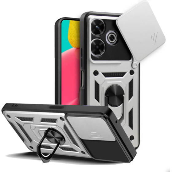 Bodycell Armor Slide Cover Case Xiaomi Poco M6 4G/M6 Plus 5G Silver - (BA-00457)