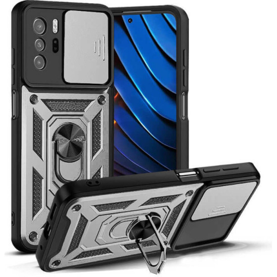 Bodycell Armor Slide Cover Case Xiaomi Poco X3 GT Silver - (BA-00105)