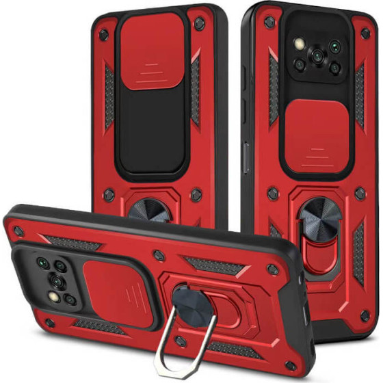 Bodycell Armor Slide Cover Case Xiaomi Poco X3/X3 Pro Red - (BA-00134)