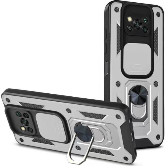Bodycell Armor Slide Cover Case Xiaomi Poco X3/X3 Pro Silver - (BA-00135)