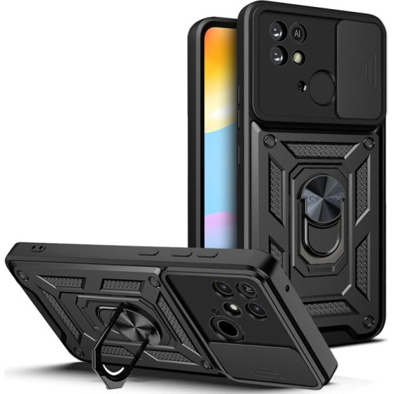 Bodycell Armor Slide Cover Case Xiaomi Redmi 10C Black - (BA-00176)