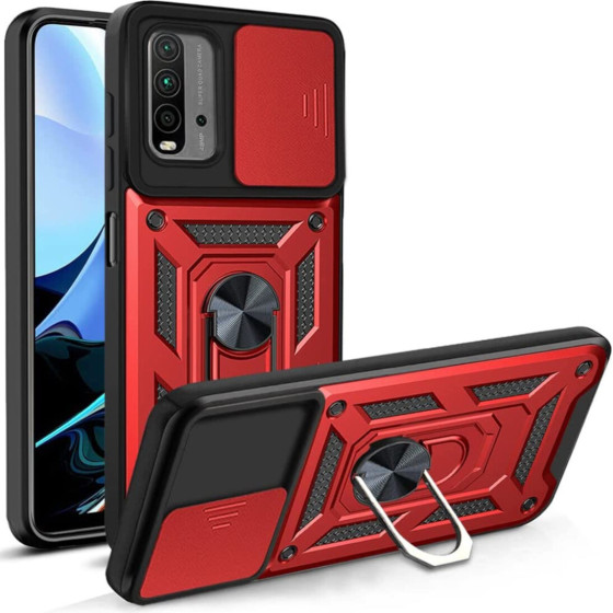 Bodycell Armor Slide Cover Case Xiaomi Redmi 9T Red - (BA-00211)