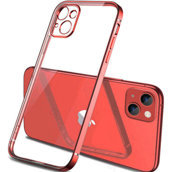 Bodycell Back Cover HD Clear For iPhone 13 Red - (04-00872)