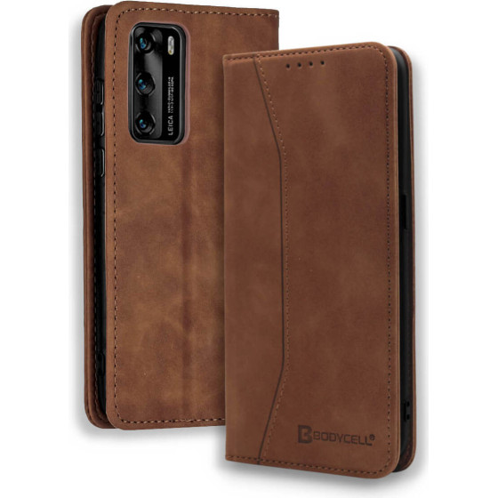 Bodycell Book Case Pu Leather Huawei P40 Brown - (04-00544)