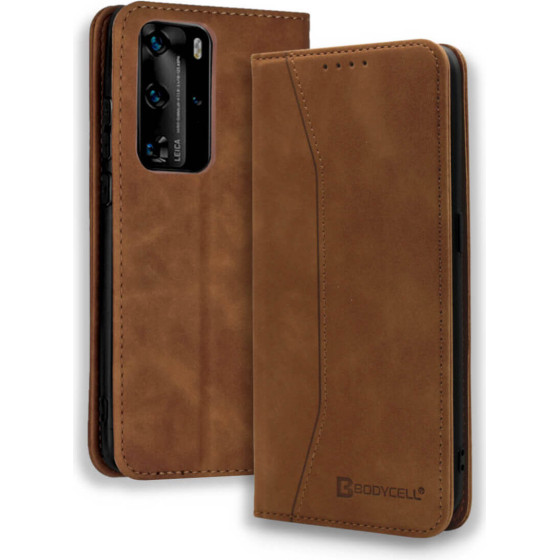 Bodycell Book Case Pu Leather Huawei P40 Pro Brown - (04-00559)