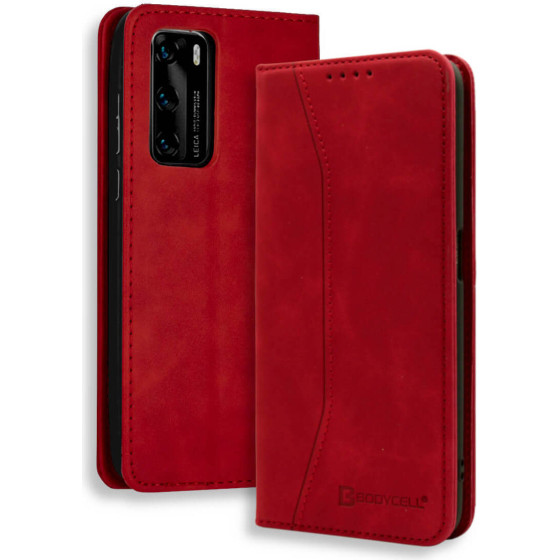 Bodycell Book Case Pu Leather Huawei P40 Red - (04-00543)
