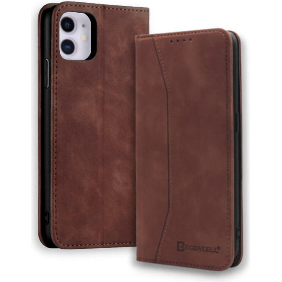 Bodycell Book Case Pu Leather iPhone 11 Dark Brown - (04-00280)