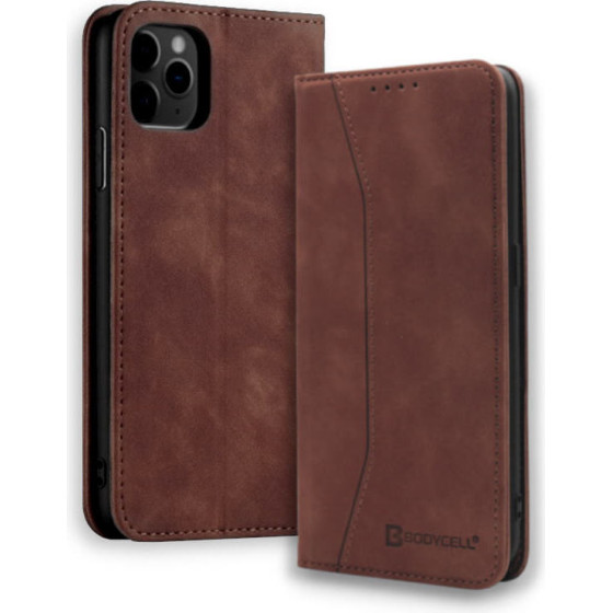 Bodycell Book Case Pu Leather iPhone 11 Pro Dark Brown - (04-00275)