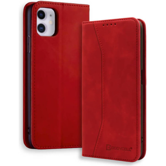 Bodycell Book Case Pu Leather iPhone 11 Red - (04-00278)