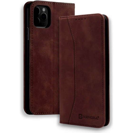 Bodycell Book Case Pu Leather iPhone 12/12 Pro Dark Brown - (04-00231)