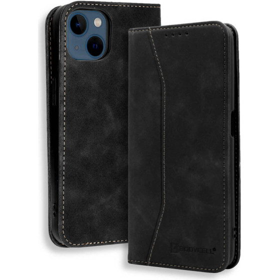 Bodycell Book Case Pu Leather iPhone 13 Black - (04-00829)