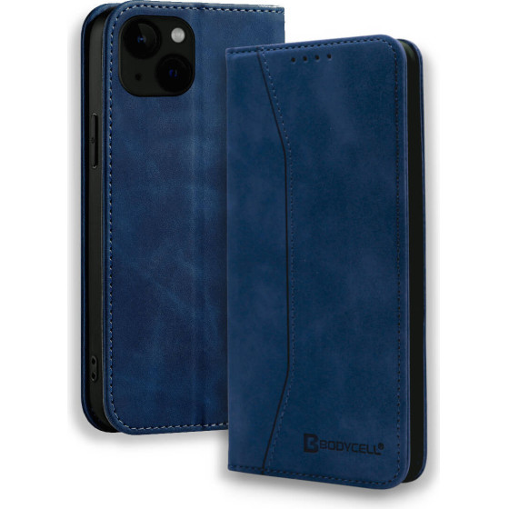 Bodycell Book Case Pu Leather iPhone 13 Blue - (04-00845)
