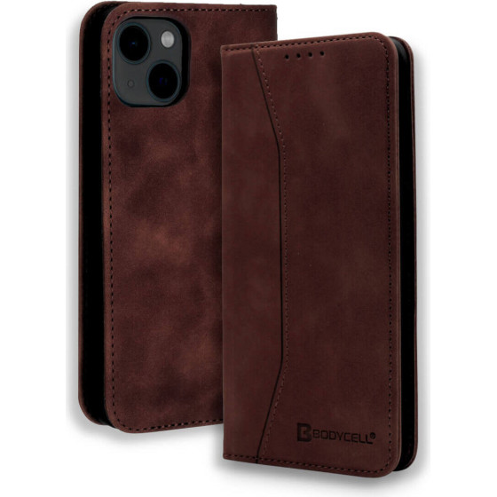 Bodycell Book Case Pu Leather iPhone 13 Dark Brown - (04-00846)