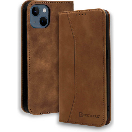 Bodycell Book Case Pu Leather iPhone 13 Brown - (04-00830)