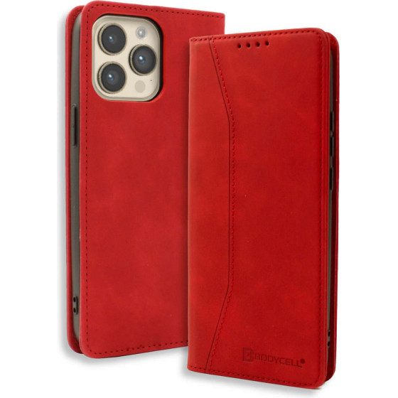 Bodycell Book Case Pu Leather iPhone 13 Pro Red - (04-00834)
