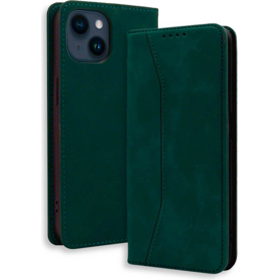 Bodycell Book Case Pu Leather iPhone 14 Green - (04-01176)