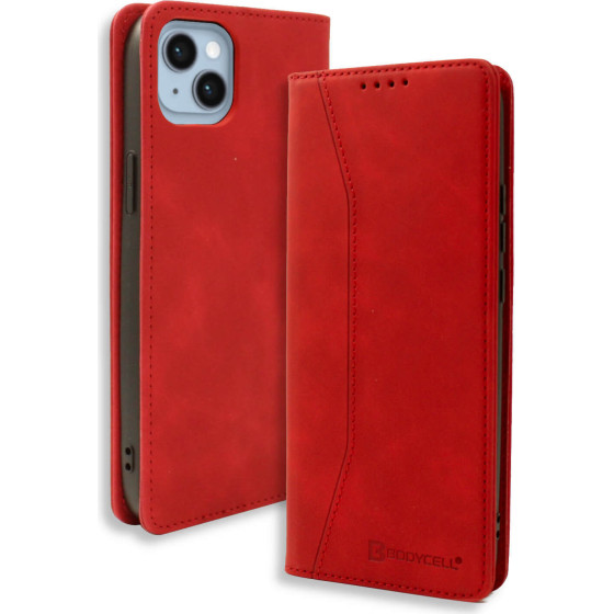Bodycell Book Case Pu Leather iPhone 14 Plus Red - (04-01006)