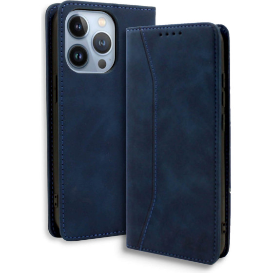 Bodycell Book Case Pu Leather iPhone 14 Pro Blue - (04-01177)