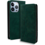 Bodycell Book Case Pu Leather iPhone 14 Pro Green - (04-01178)