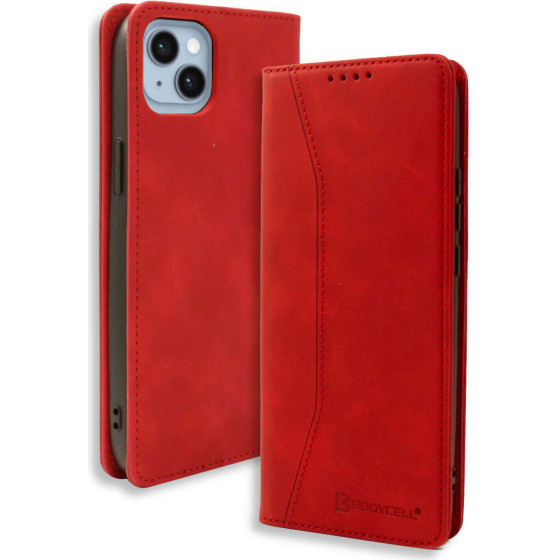 Bodycell Book Case Pu Leather iPhone 15 Plus Red - (BB-00008)