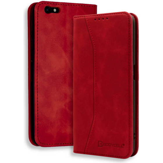 Bodycell Book Case Pu Leather iPhone 6/6s Plus Red - (04-00243)