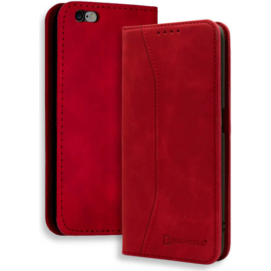 Bodycell Book Case Pu Leather iPhone 6/6s Red - (04-00238)
