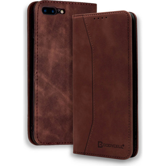 Bodycell Book Case Pu Leather iPhone 7/8 Plus Dark Brown - (04-00255)