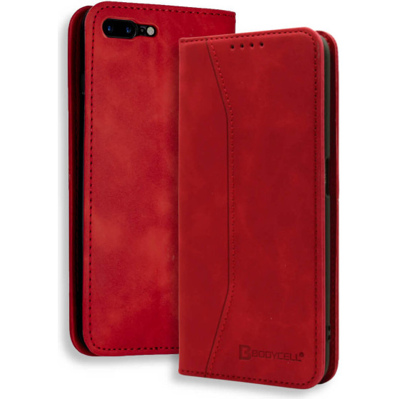 Bodycell Book Case Pu Leather iPhone 7/8 Plus Red - (04-00253)