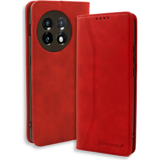 Bodycell Book Case Pu Leather OnePlus 11 5G Red - (04-01142)