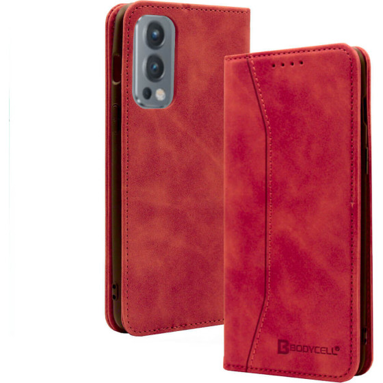 Bodycell Book Case Pu Leather Oneplus Nord 2 5G Red - (04-00370)