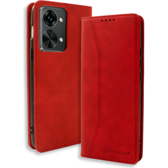 Bodycell Book Case Pu Leather Oneplus Nord 2T 5G Red - (04-01044)