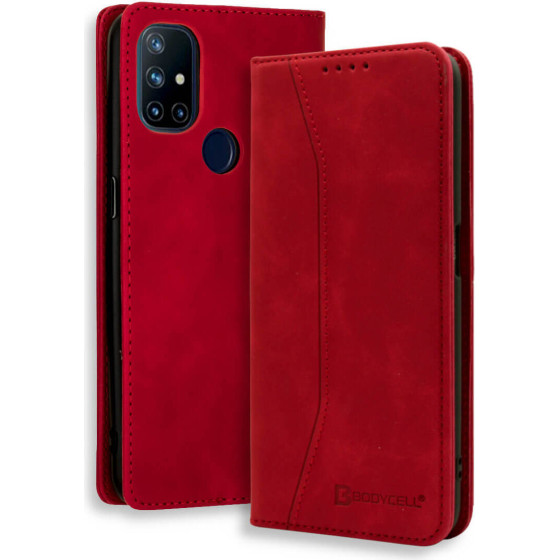 Bodycell Book Case Pu Leather OnePlus Nord N10 5G Red - (04-00682)