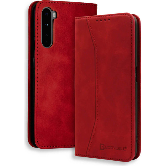 Bodycell Book Case Pu Leather OnePlus Nord Red - (04-00673)
