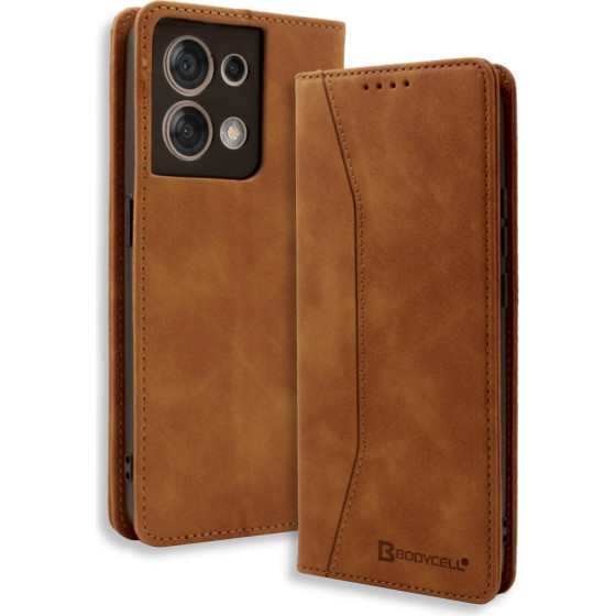 Bodycell Book Case Pu Leather Oppo Reno 8 5G Brown - (04-01035)