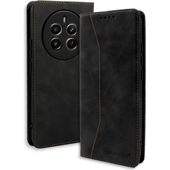Bodycell Book Case Pu Leather Realme 12 4G/12 Plus 5G Black - (BB-00111)
