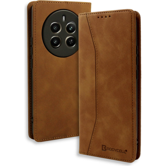 Bodycell Book Case Pu Leather Realme 12 4G/12 Plus 5G Brown - (BB-00112)