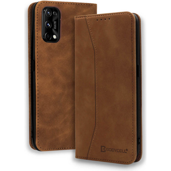 Bodycell Book Case Pu Leather Realme 7 Pro Brown - (04-00690)